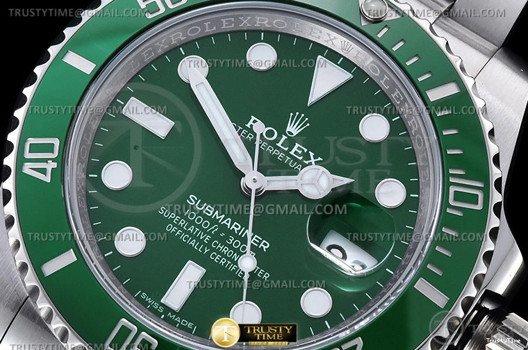 0725 ROLSUB0417B – Submariner 116610LV 904L SS SS Grn CLEAN V2 VS Stretchable 1048